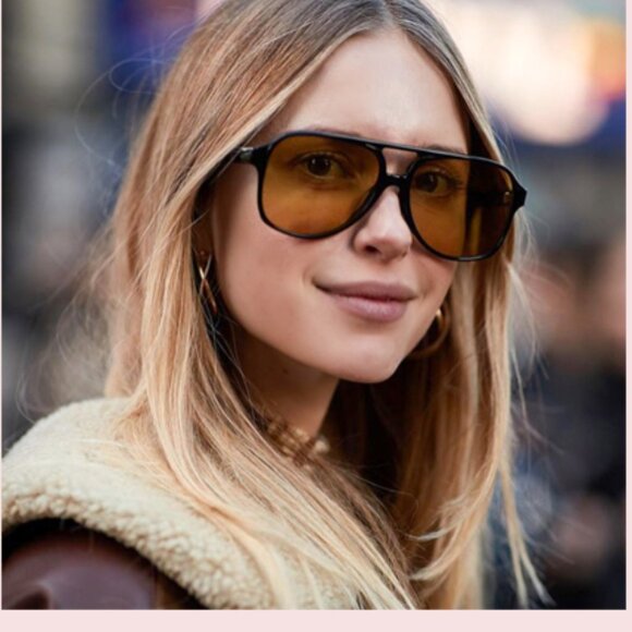 Dollger Retro Aviator Polarized Sunglasses for Women Men Classic Large Frame Vin - Picture 2 of 5